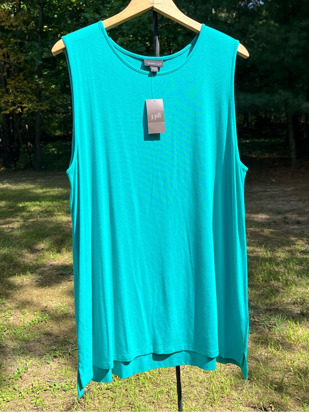 J. Jill Wearever NWT Teal Lagood Rayon Tunic Tank Top Size XL Lagenlook Minimal